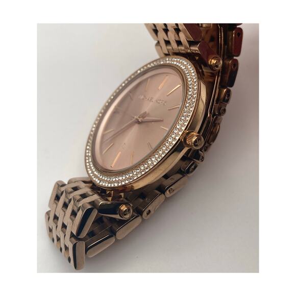 Michael Kors Women's Darci Rose Gold Tone Watch 39mm New Battery - Wrist 5.5 WR - Picture 5 of 10